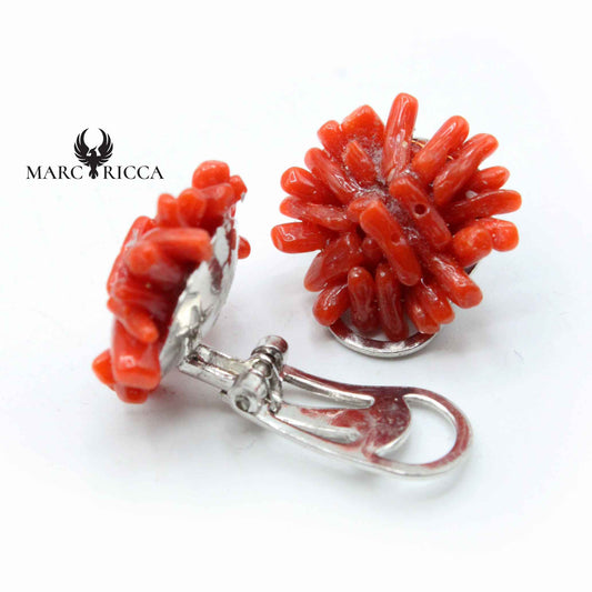 Boucles Argent Clip Corail Cupolino