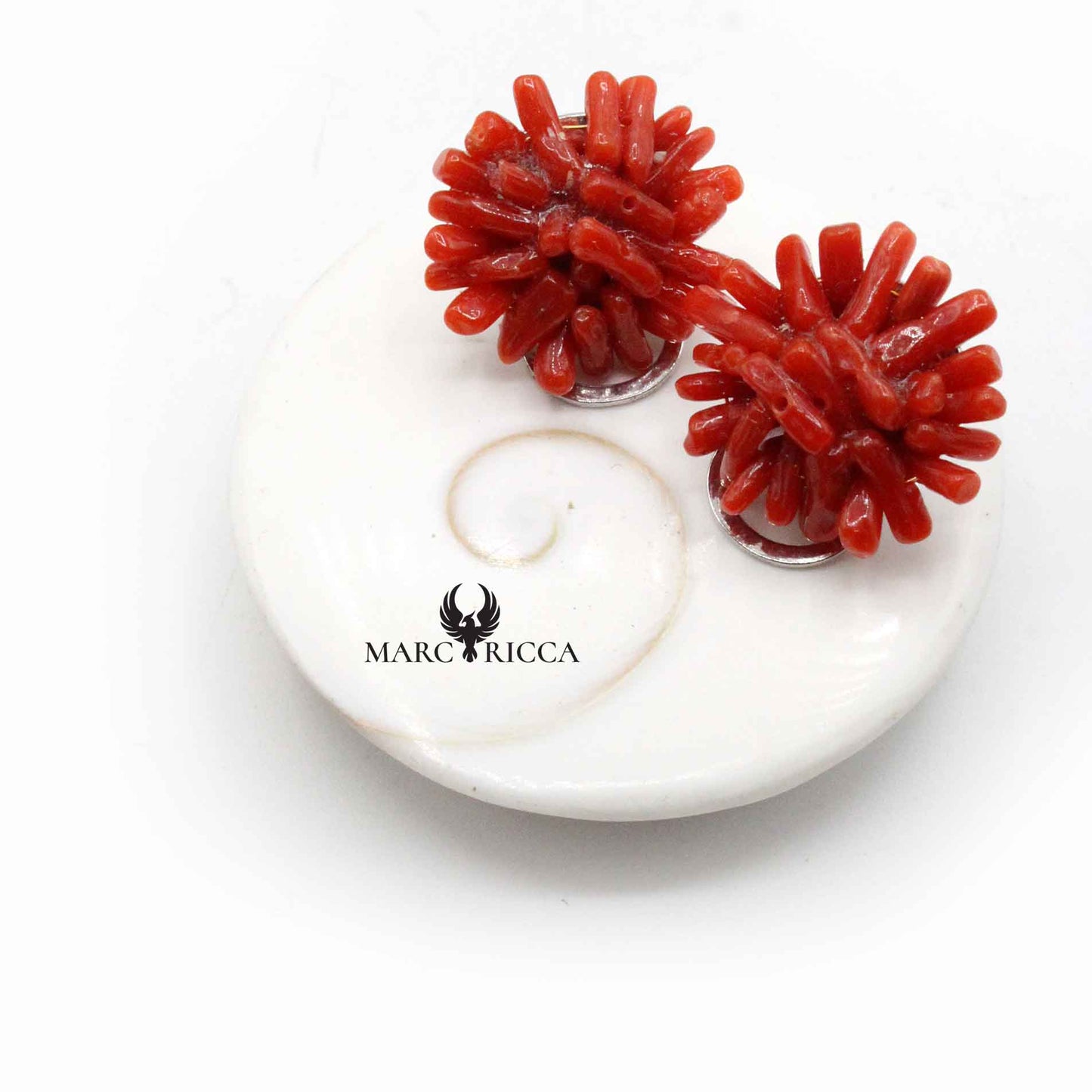 Boucles Argent Clip Corail Cupolino