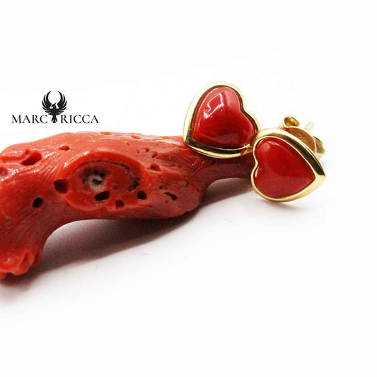 Boucles Argent Corail Coeur