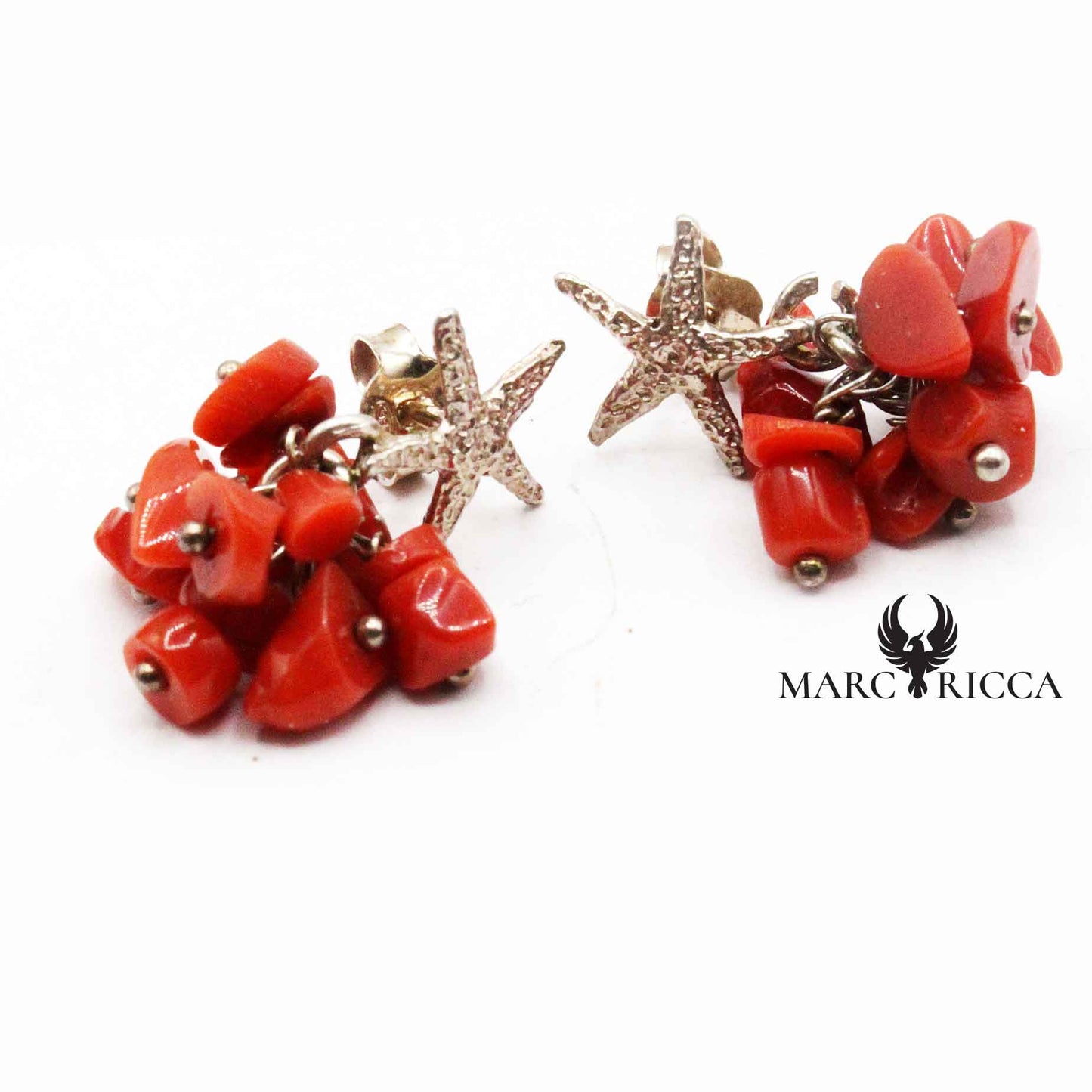Boucles Argent Corail Cupolino & Étoile