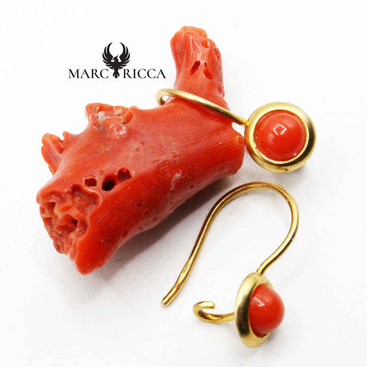 Boucles Argent Dormeuses Rondes Corail
