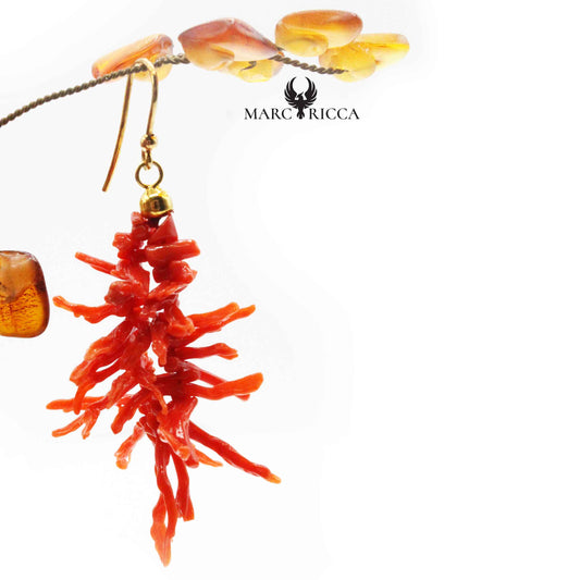 Boucles Argent Corail Frange