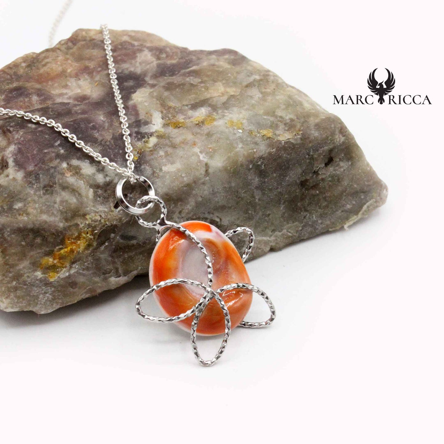 Pendentif Argent Œil de St-Lucie Fleur