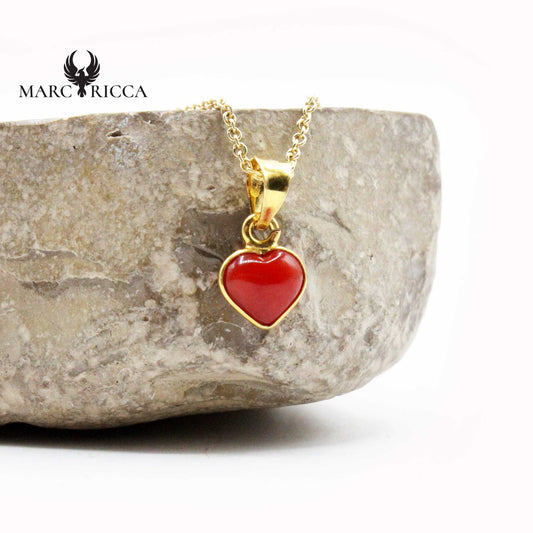 Pendentif Argent Cœur Corail Contouré