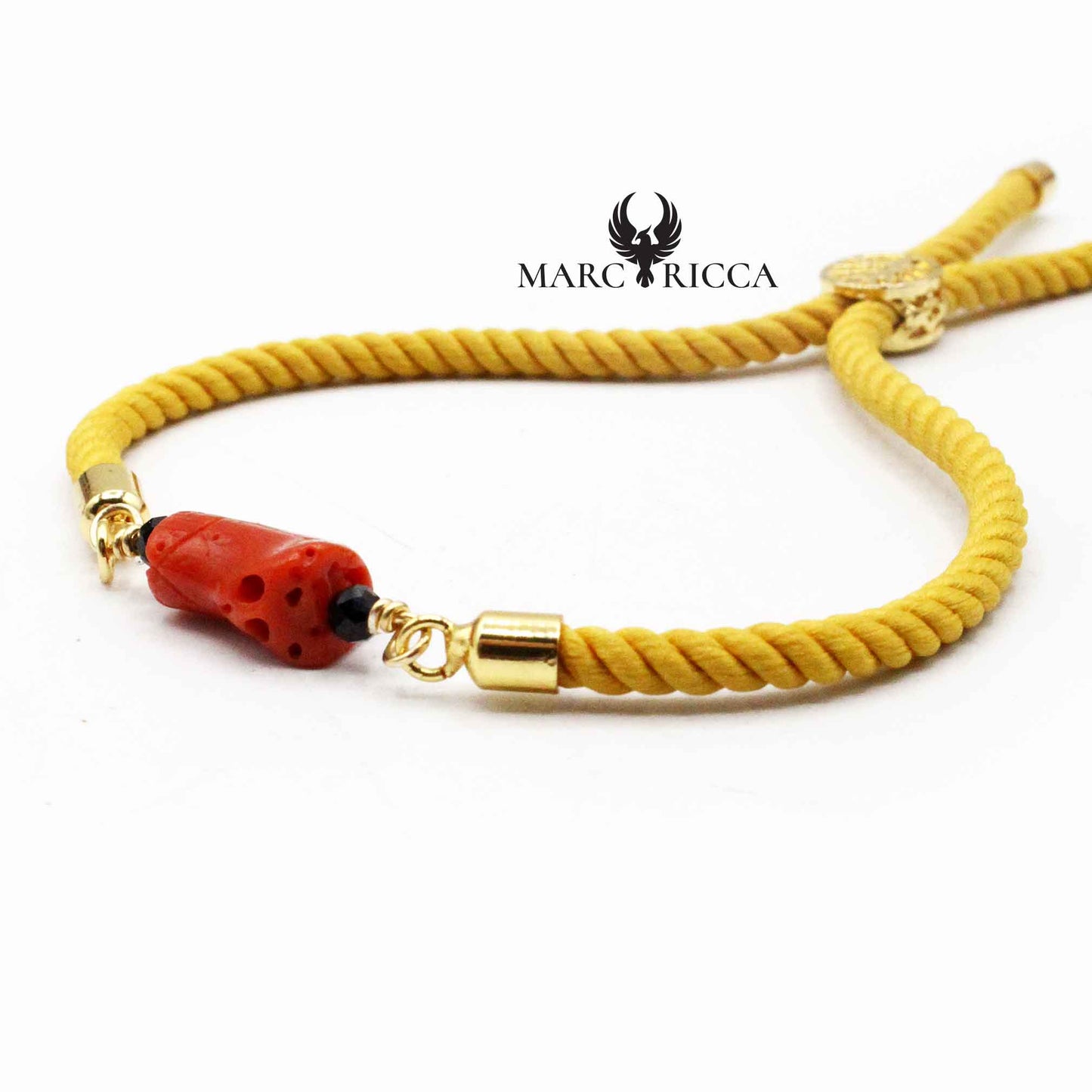 Bracelet Argent Corail Rouge & Onyx Vermeil