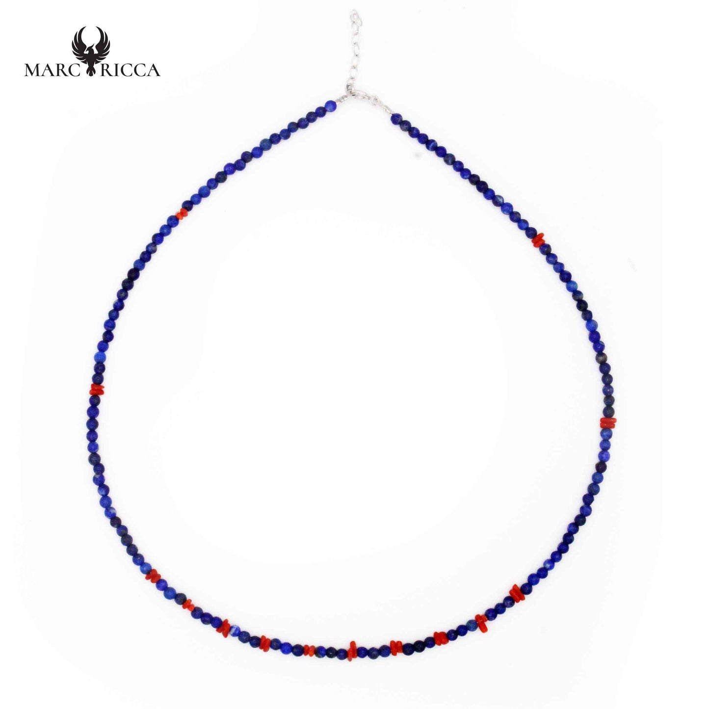 Collier Argent Lapis Lazuli & Corail