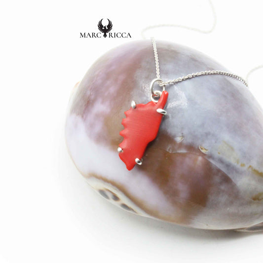 Pendentif Argent Corse & Pâte de Corail