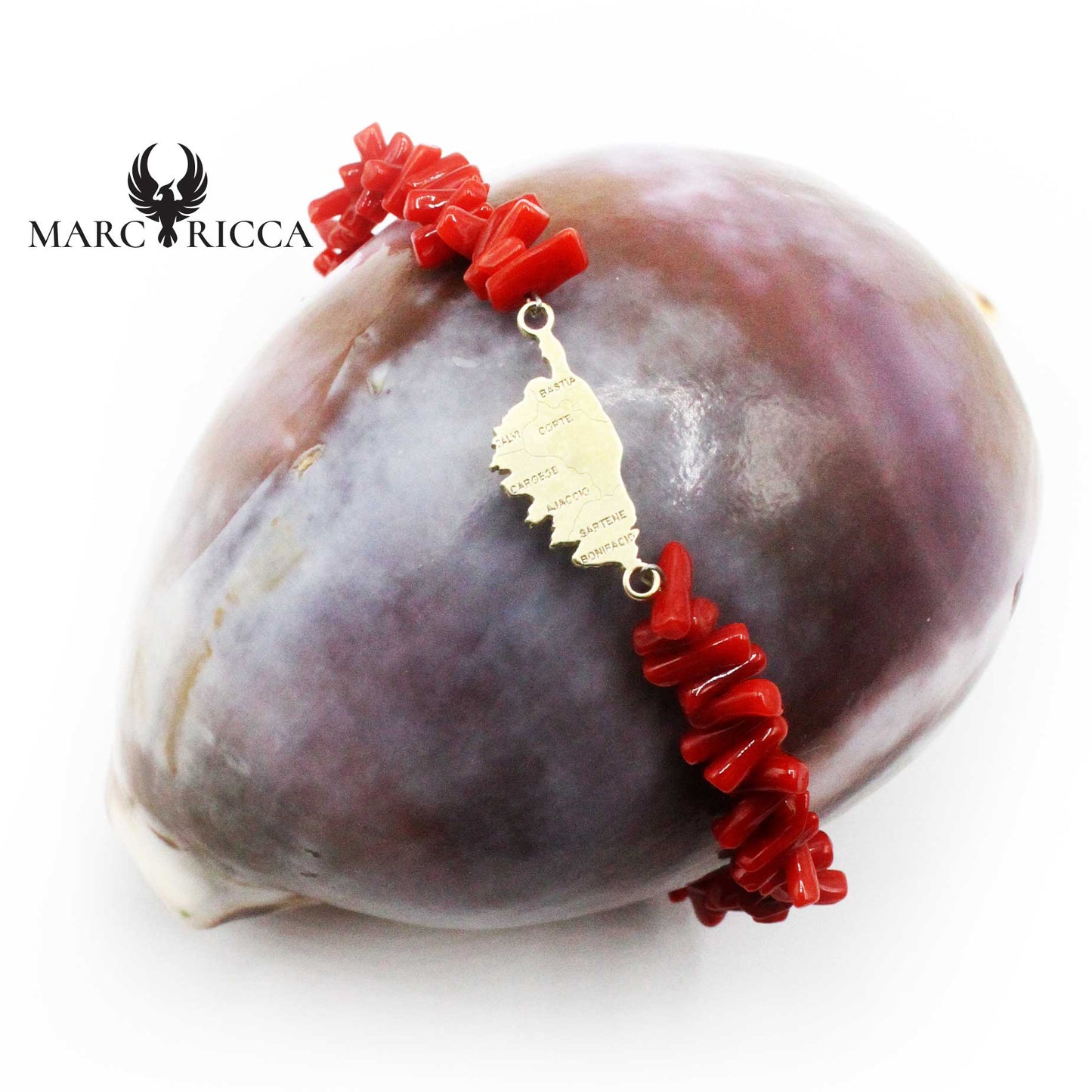 Bracelet Argent Corail Cupolinu Rouge et Corse