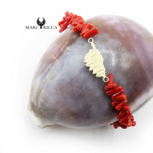 Bracelet Argent Corail Cupolinu Rouge et Corse