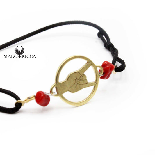 Bracelet Argent Corail Rouge et Cornes