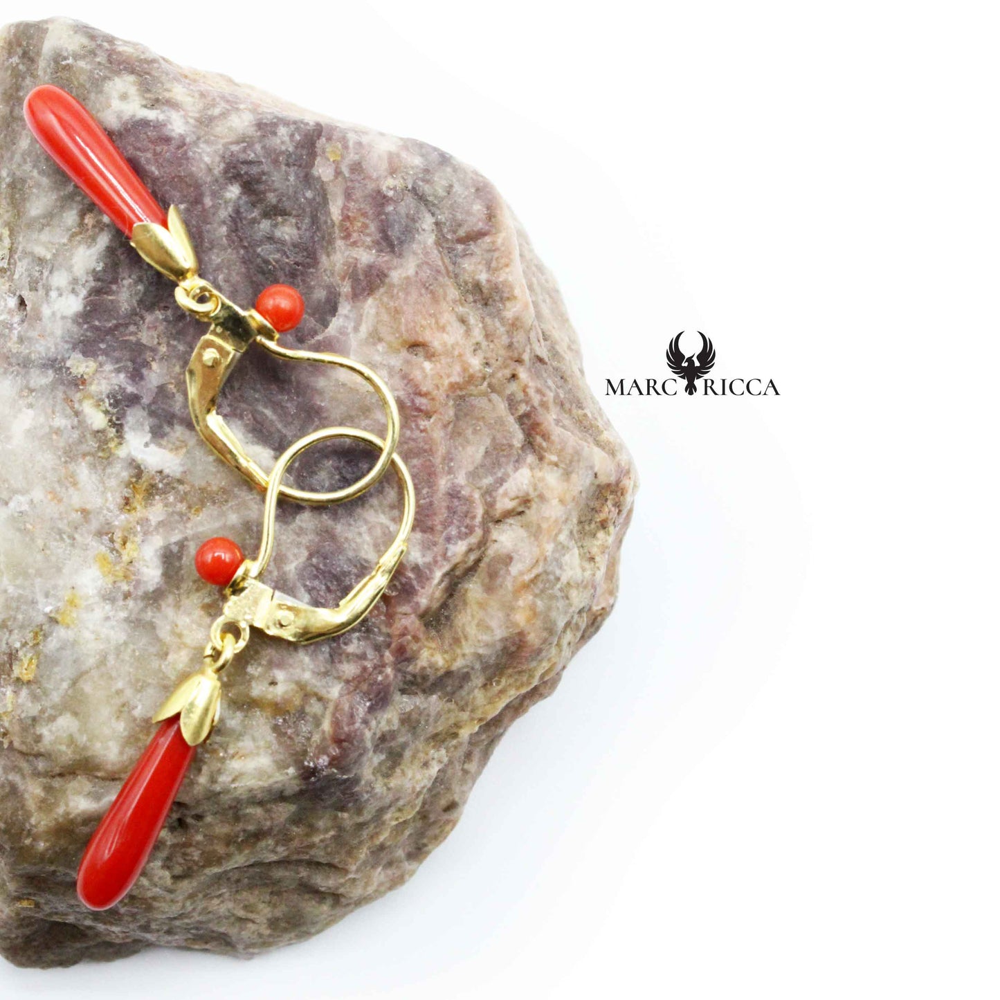 Boucles Argent Dormeuses Corail Perle & Goutte