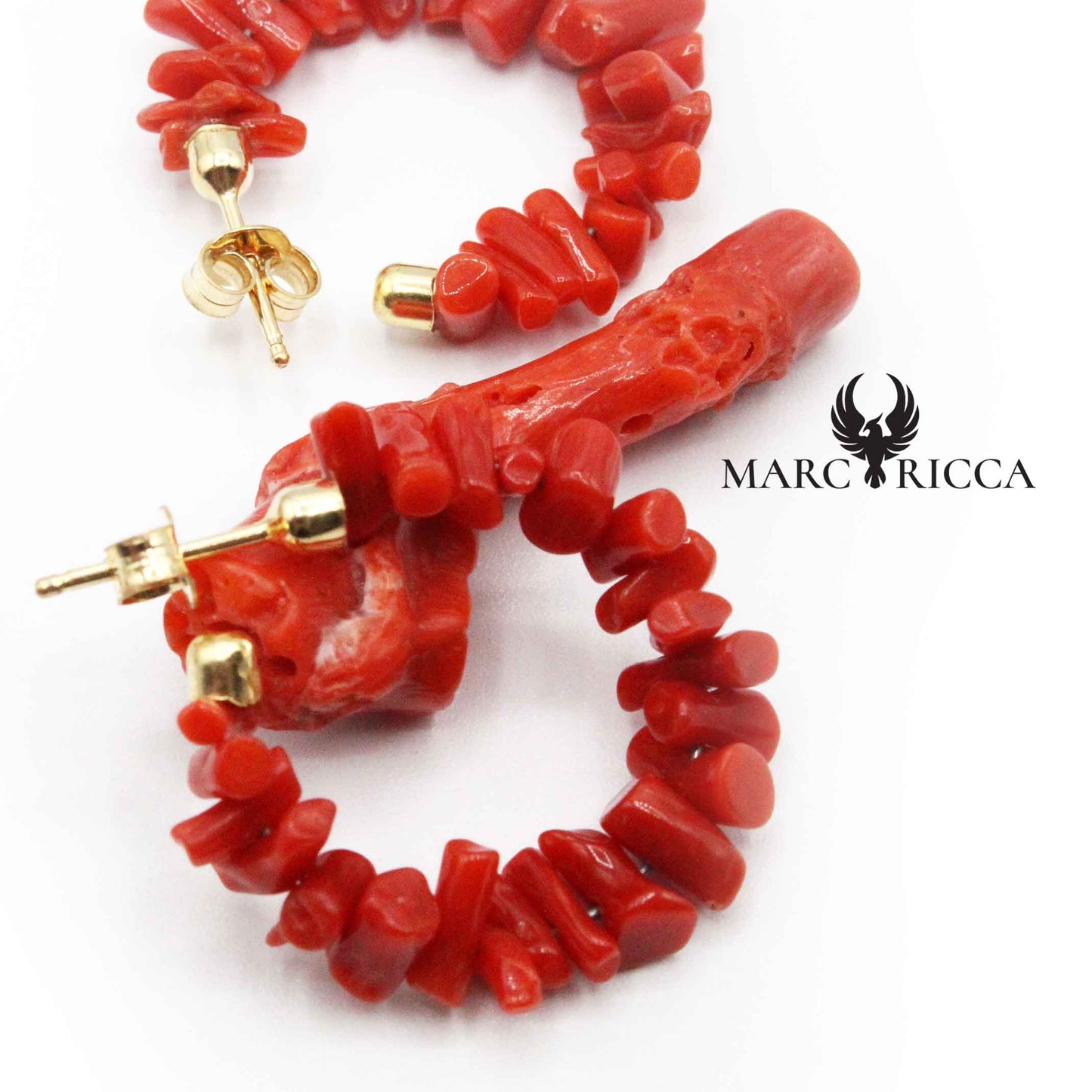 Boucles Argent Créoles Ouverte Corail Cupolino