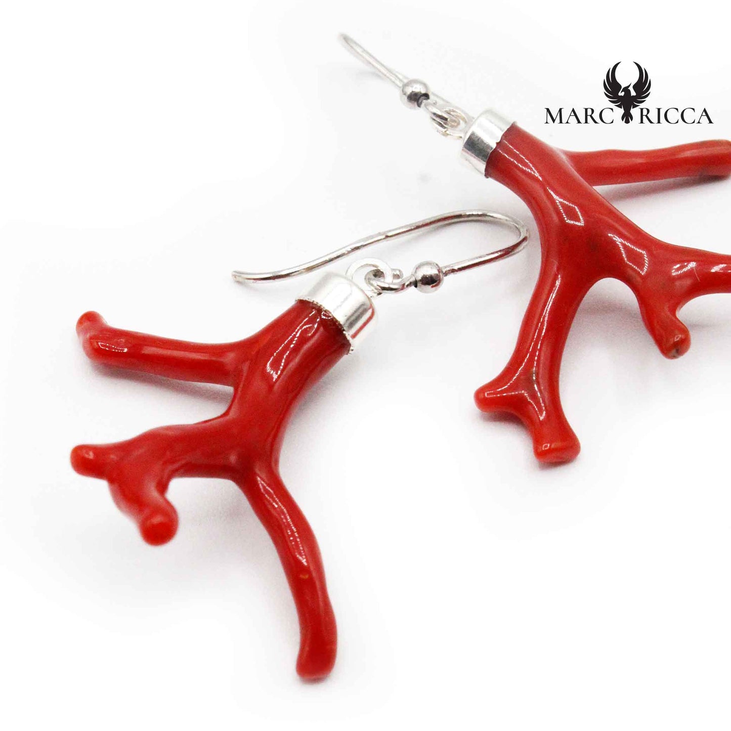 Boucles Argent Branche de Corail