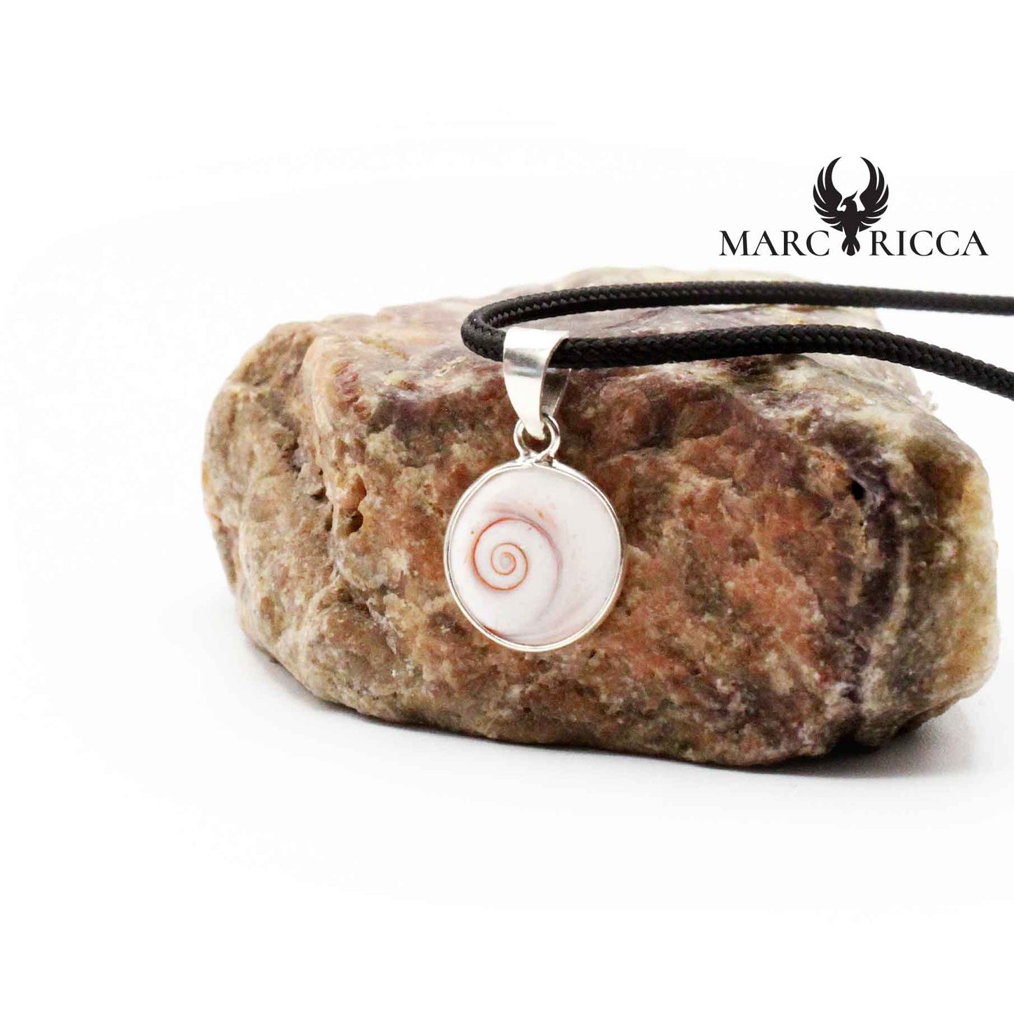 Collier Argent Cordon Œil de St-Lucie Naturel Rond