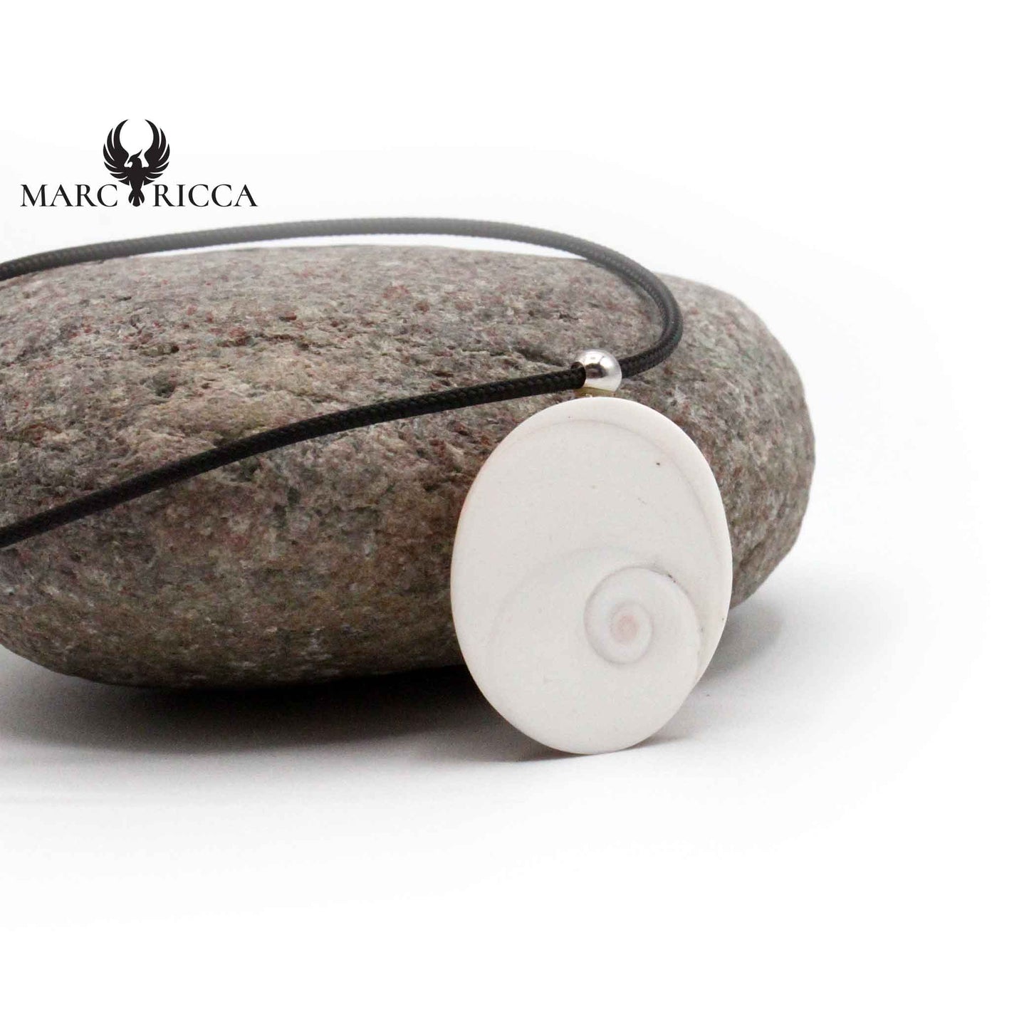 Collier Argent Cordon Œil de St-Lucie Naturel Rond