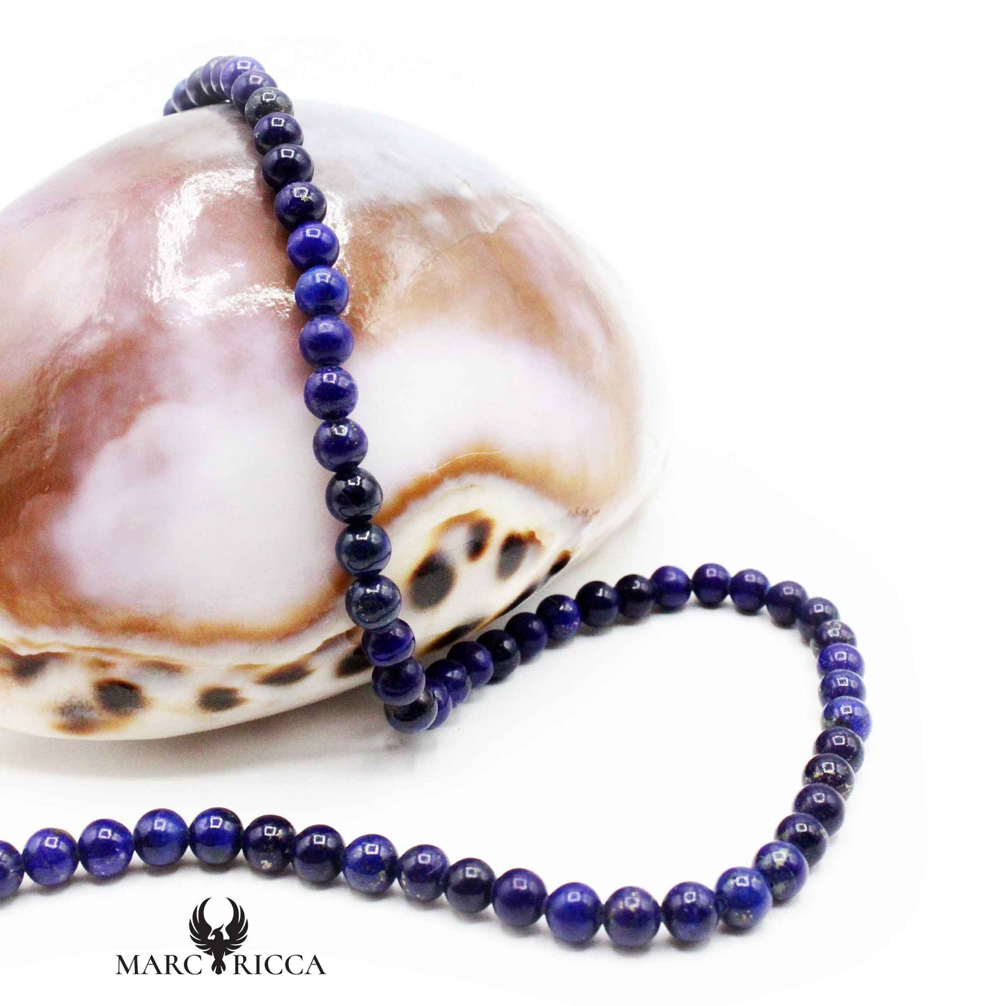 Collier Argent Perles 5 mm Lapis Lazuli