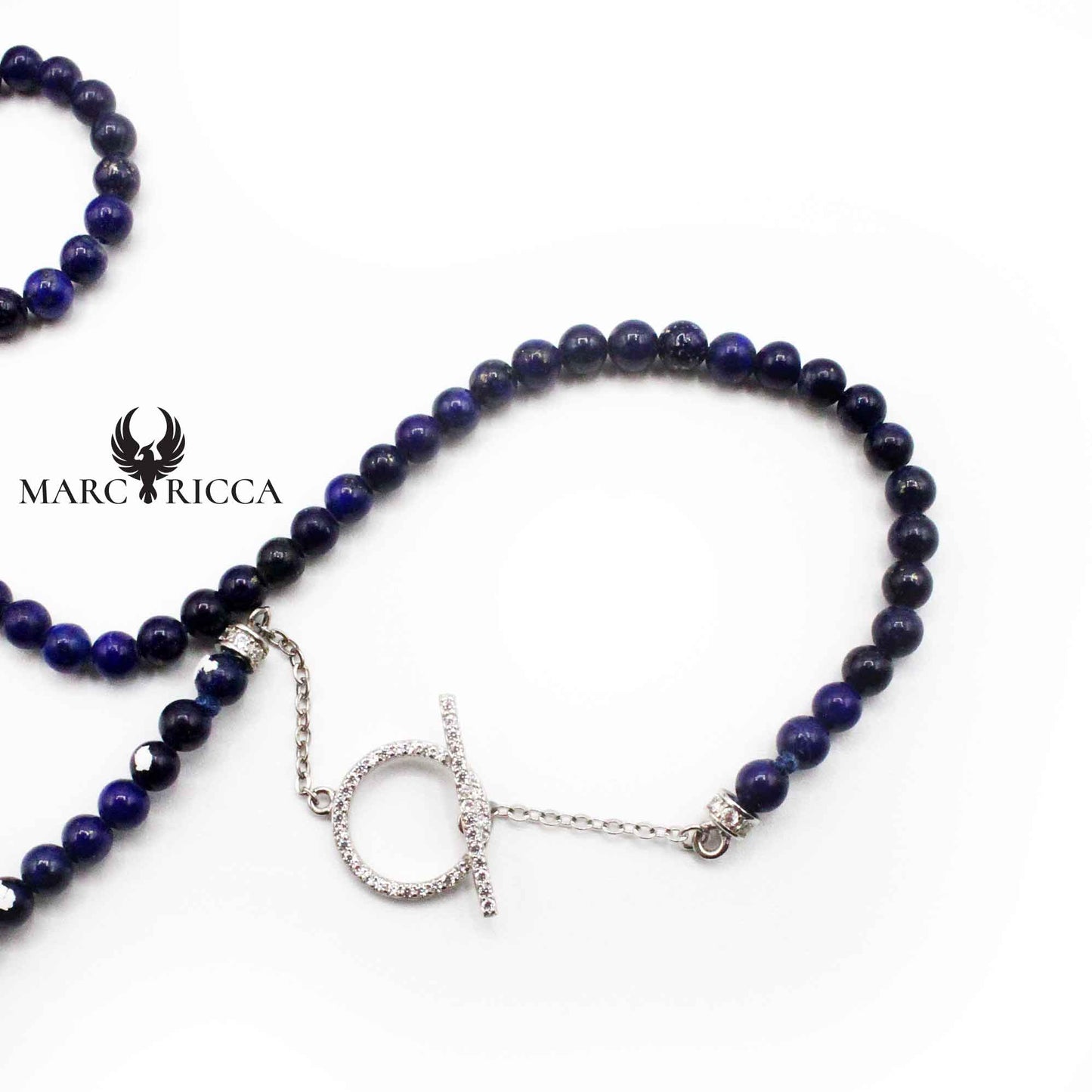 Collier Argent Perles 5 mm Lapis Lazuli