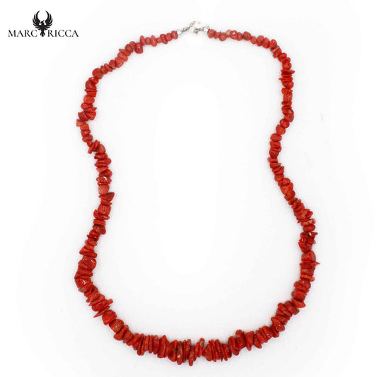 Collier Argent Cupolino Corail Rouge
