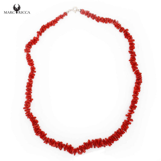 Collier Argent Cupolino Corail Rouge
