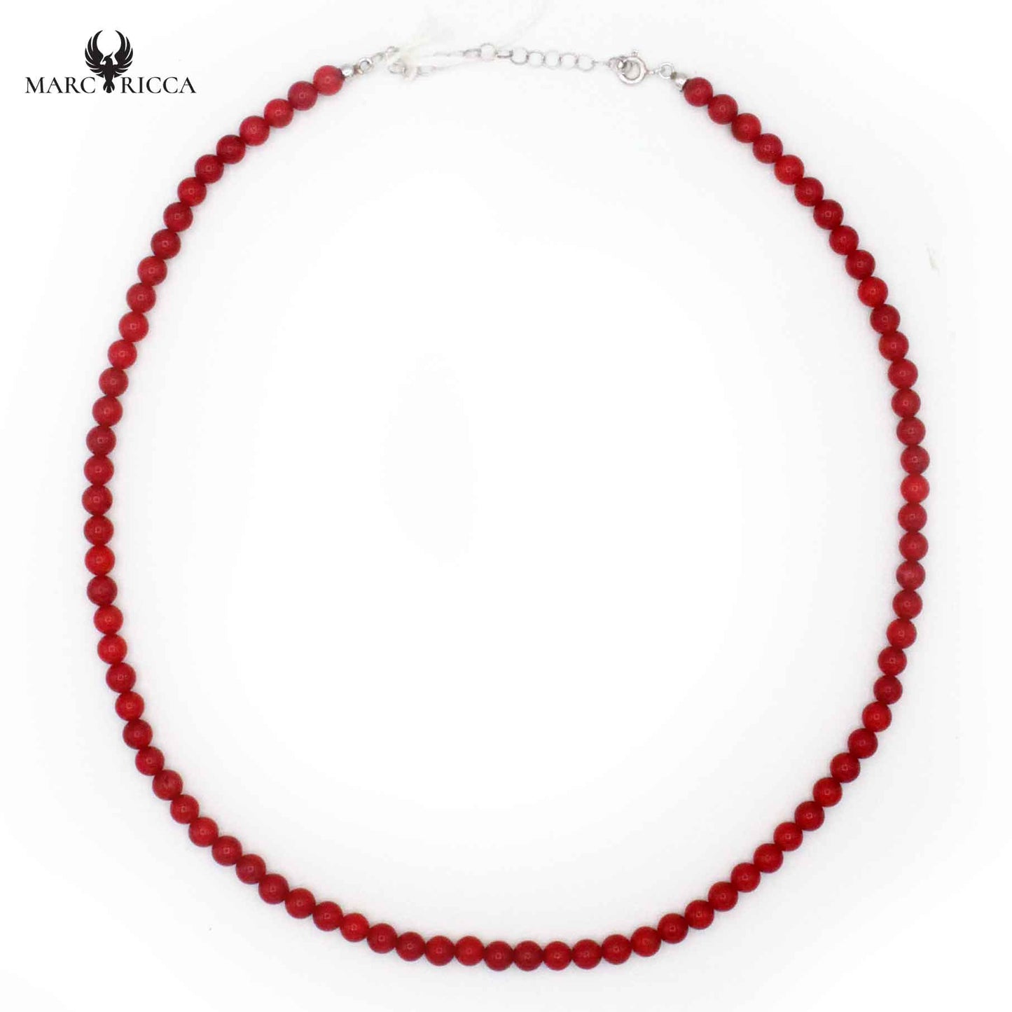 Collier Argent Perles Corail Végétal