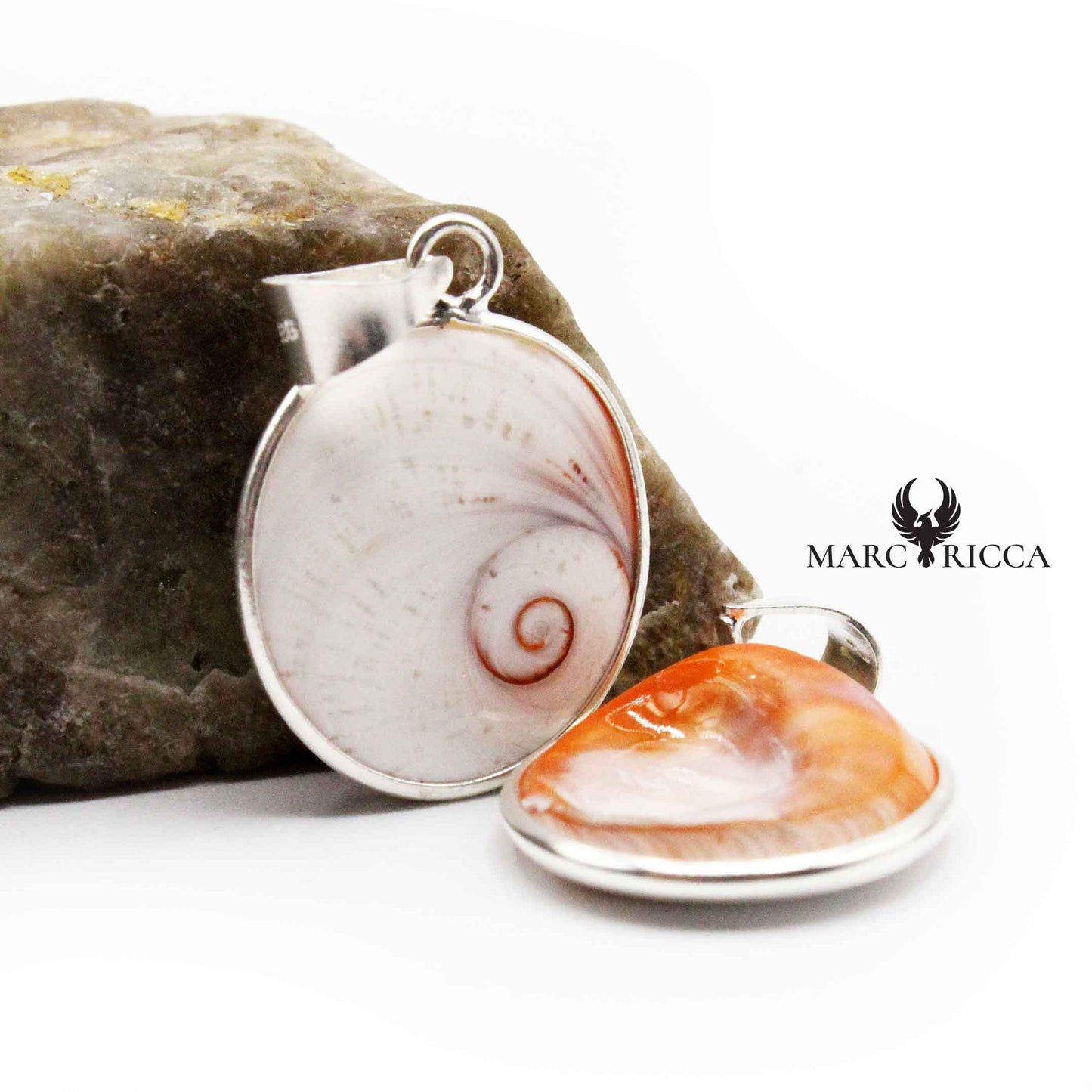 Pendentif Argent Œil de St-Lucie Naturel Ovale 1.9cm