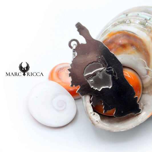 Pendentif Argent Corse et Tête de Maure