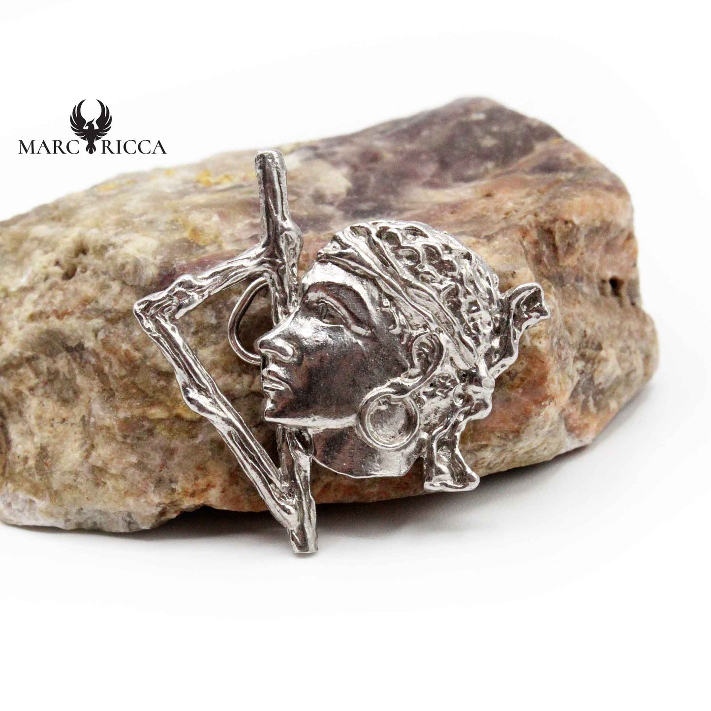 Pendentif Argent Corse Stylisée et Tête de Maure
