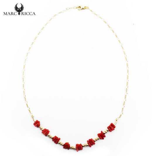 Collier Vermeil Corail Rouge & Perles