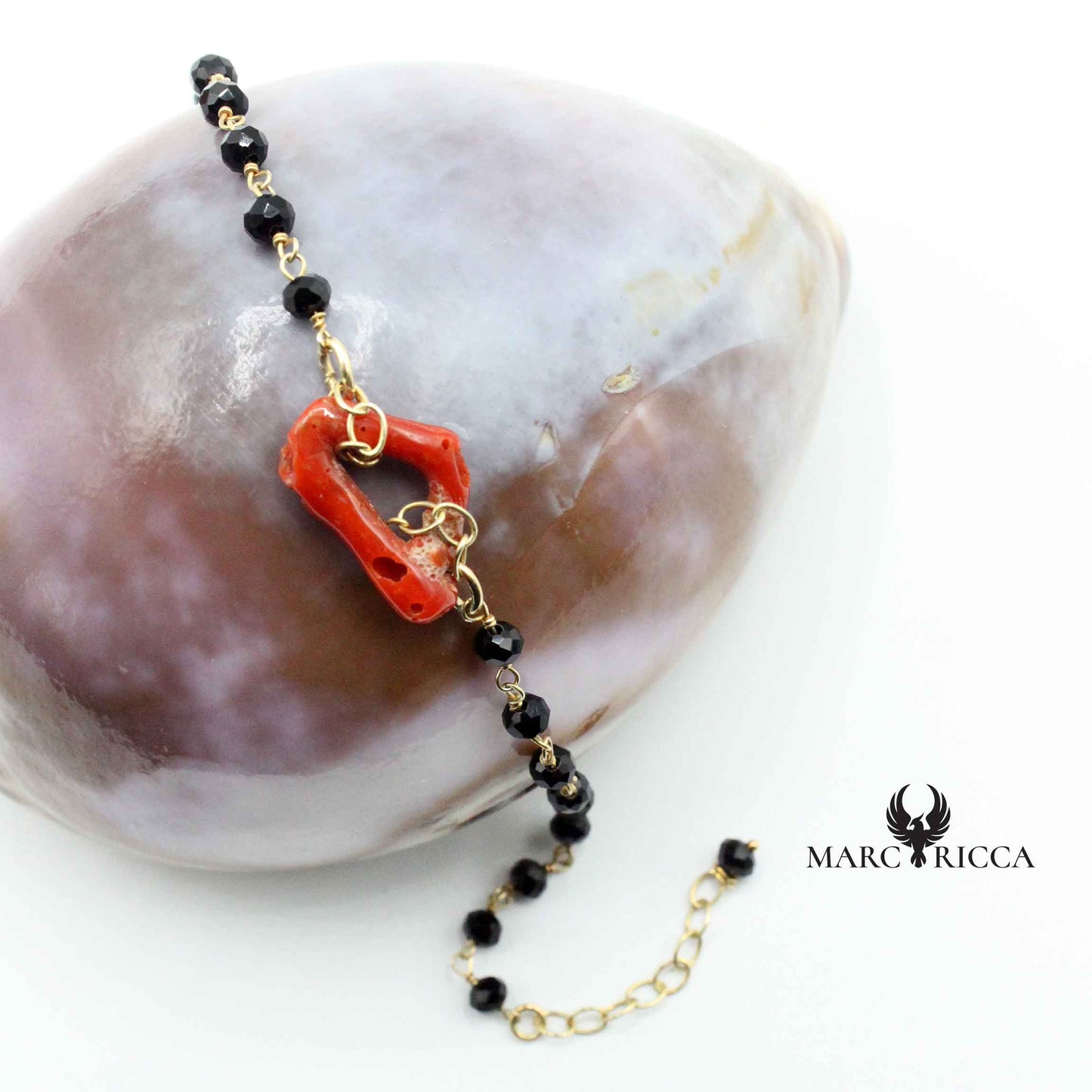 Bracelet Argent Anneau de Corail Rouge