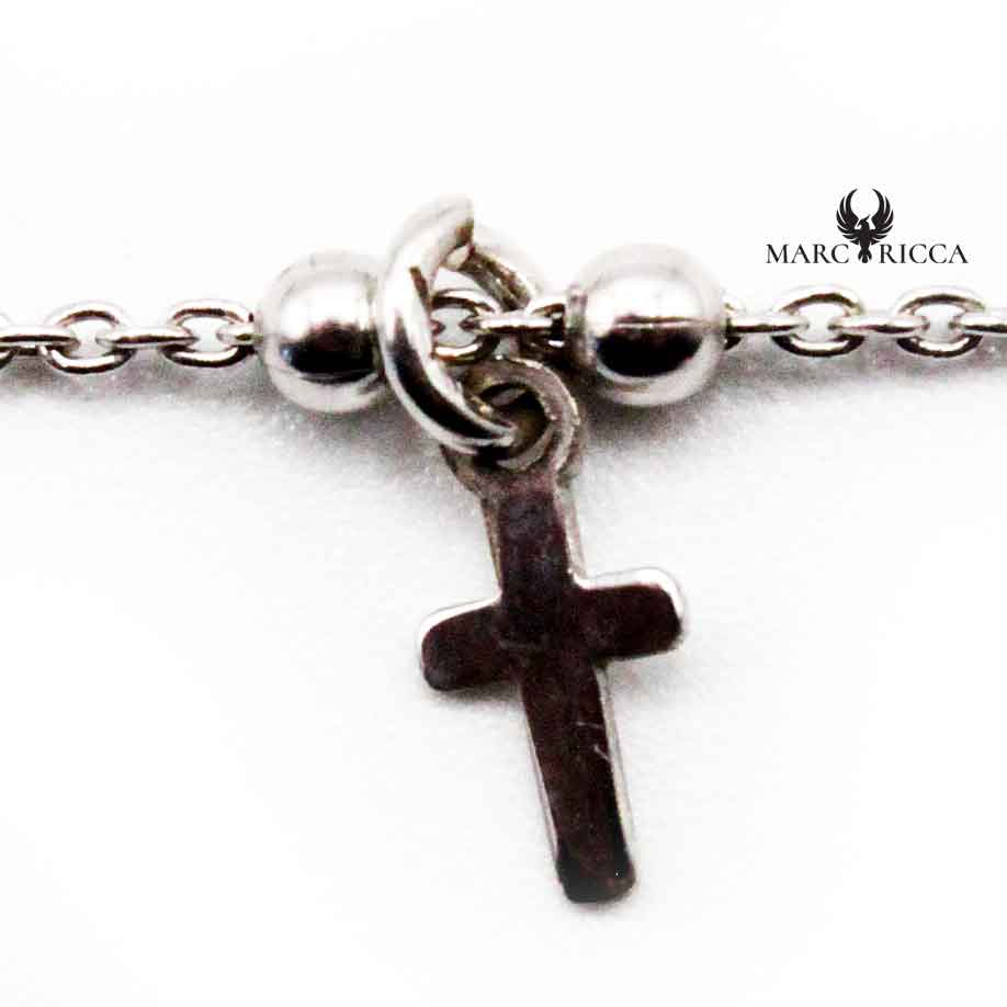 Bracelet Argent Chainette Corse, Miraculeuse et Croix