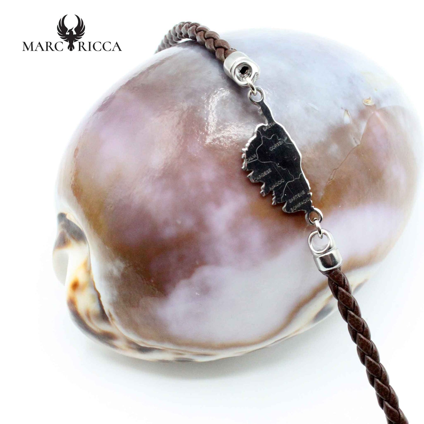 Bracelet Argent Corse Cuir et Argent