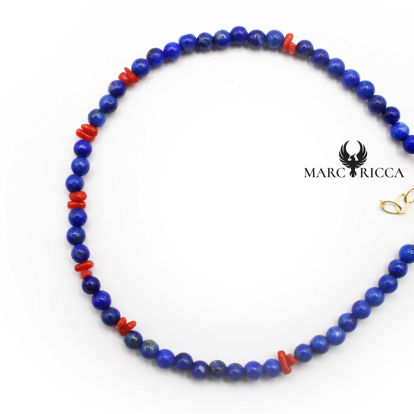 Bracelet Argent Corail Rouge et Lapis Lazuli