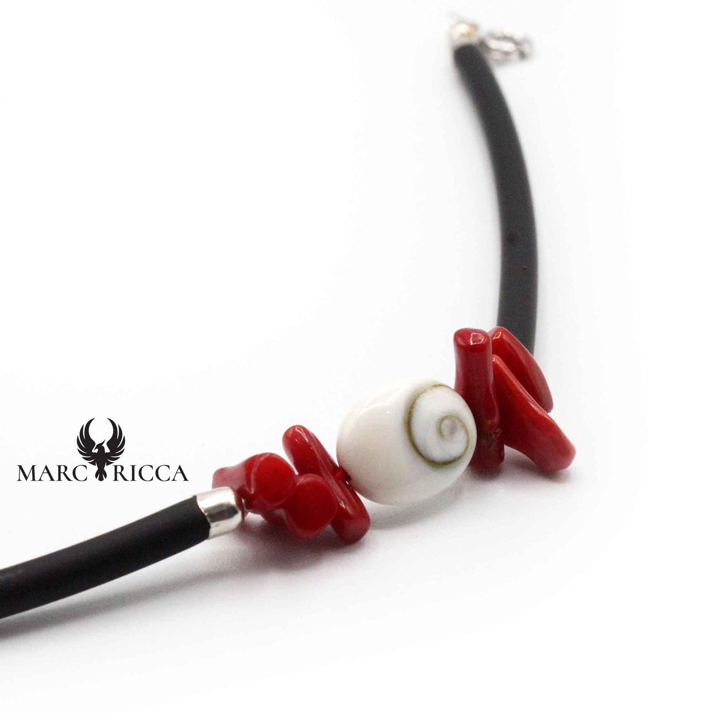 Bracelet Argent Corail Rouge Végétal & œil de St Lucie