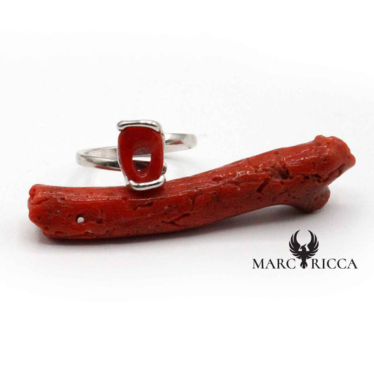 Bague Argent Corail Anneau