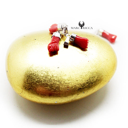Pendentif Argent Main Corail Rouge