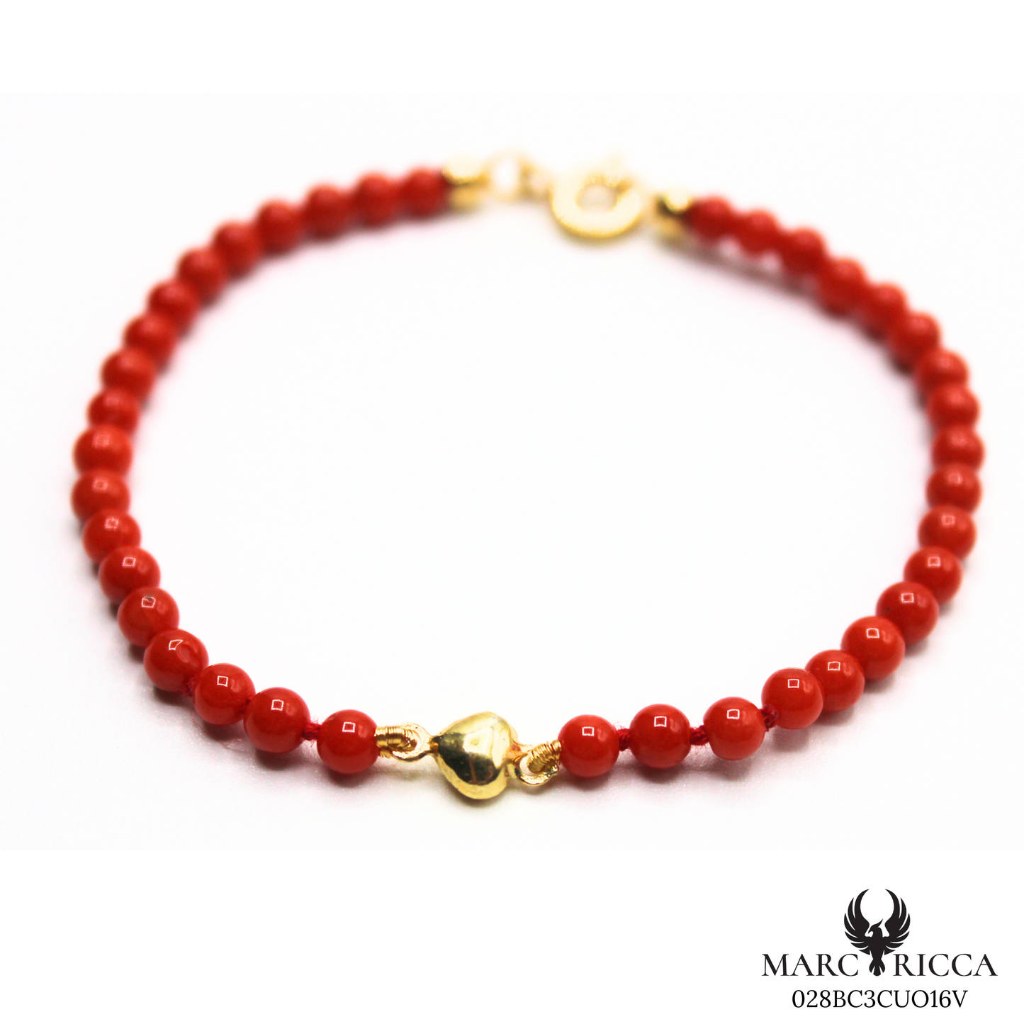 Bracelet Vermeil Corail Perle & Coeur
