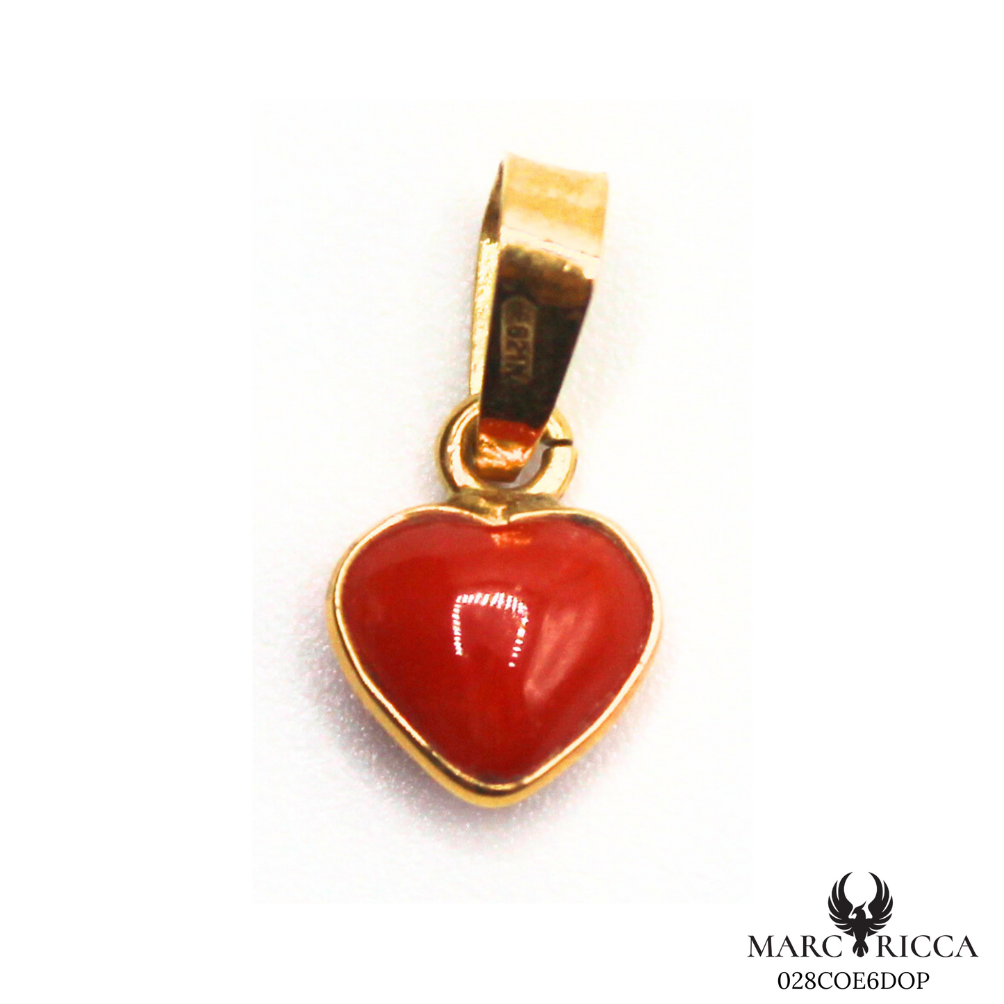 Pendentif Or Corail Cœur Contouré