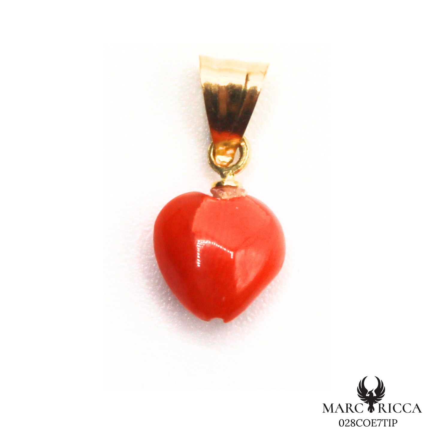 Pendentif Or Corail Cœur