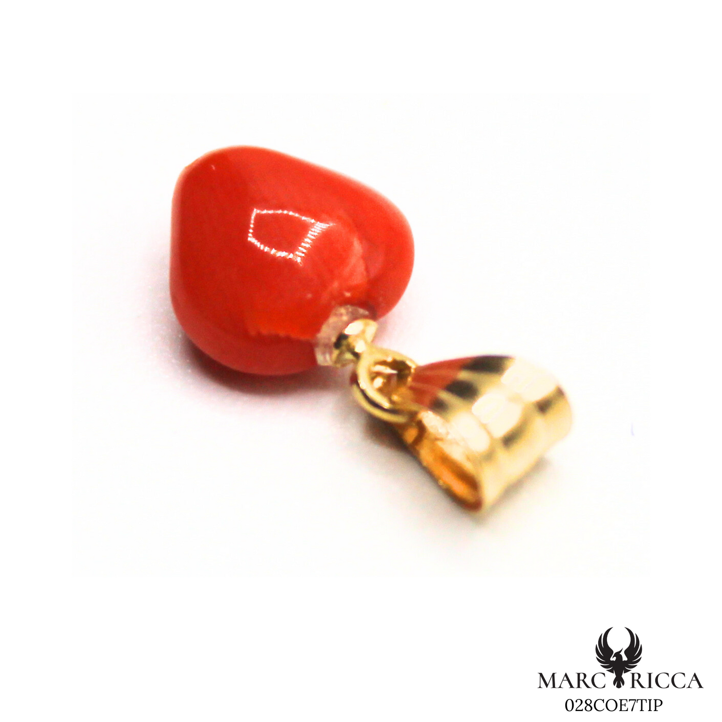 Pendentif Or Corail Cœur