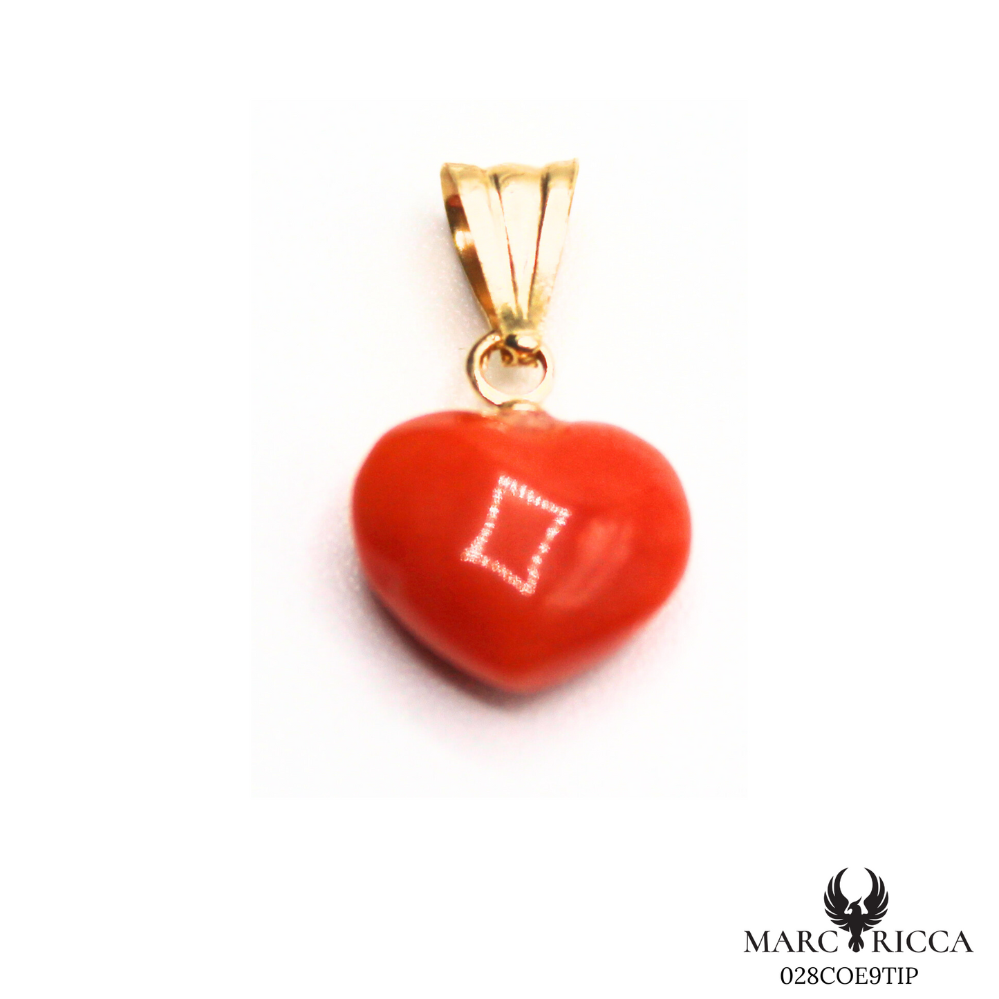 Pendentif Or Corail Cœur