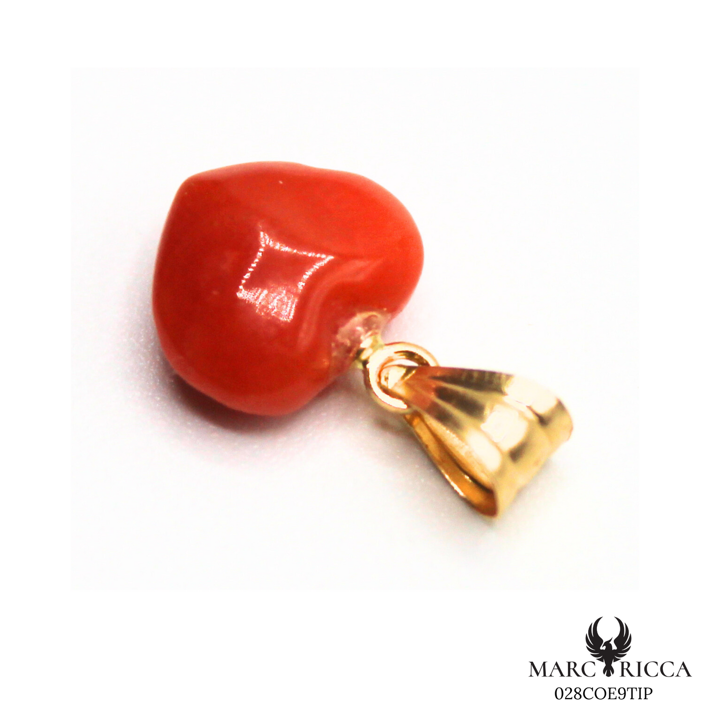 Pendentif Or Corail Cœur
