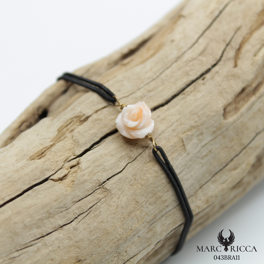 Bracelet Vermeil Cordon Corail Rose