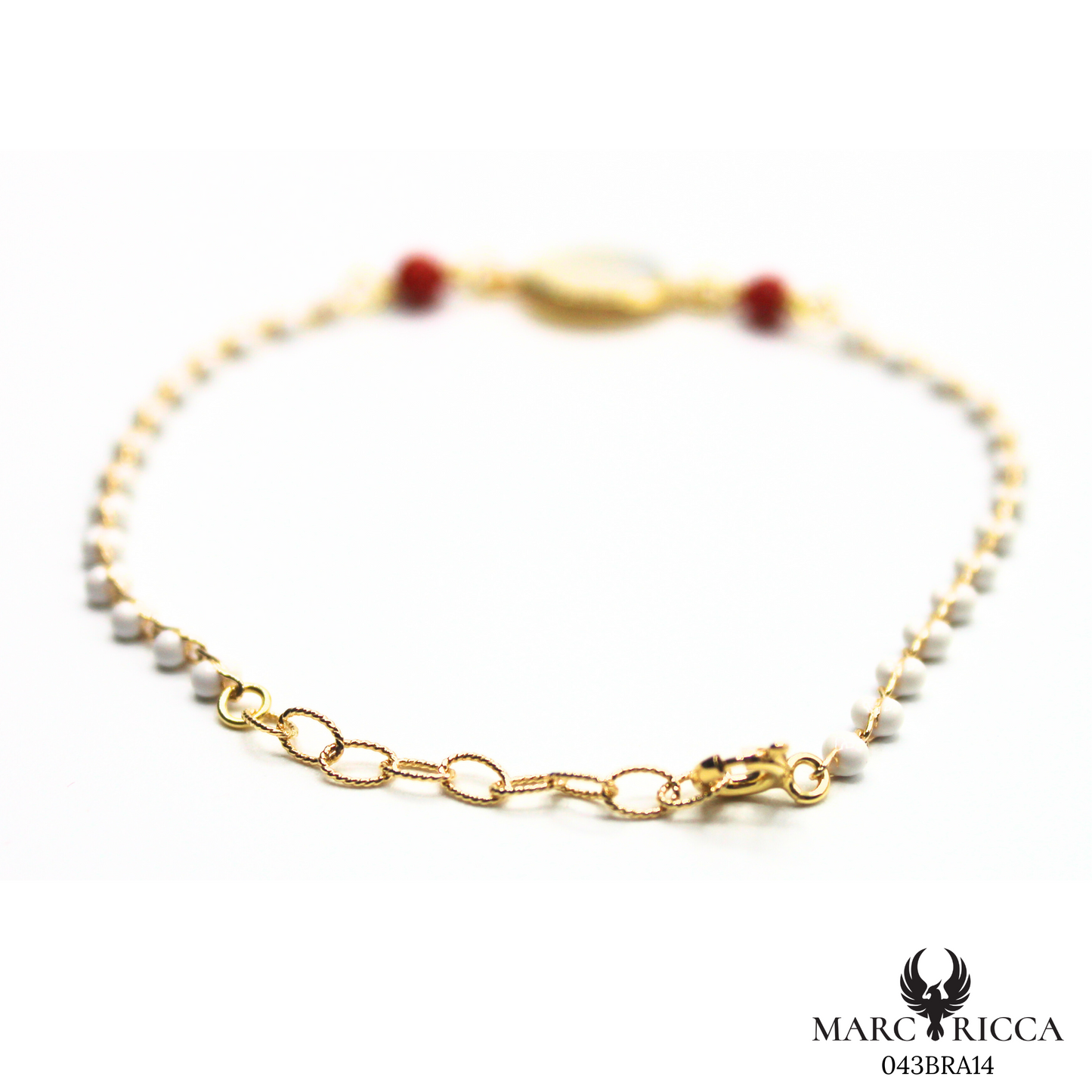 Bracelet Vermeil Corail, Perle Résine & Nacre