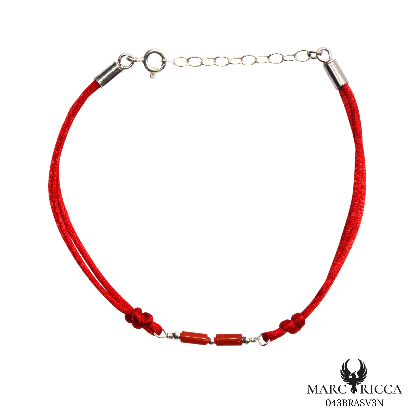 Bracelet Argent Corail Végétal Tube & Cordon