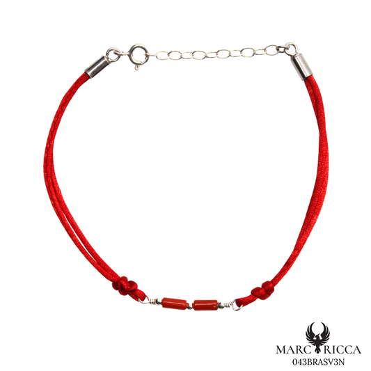 Bracelet Argent Corail Tube & Cordon