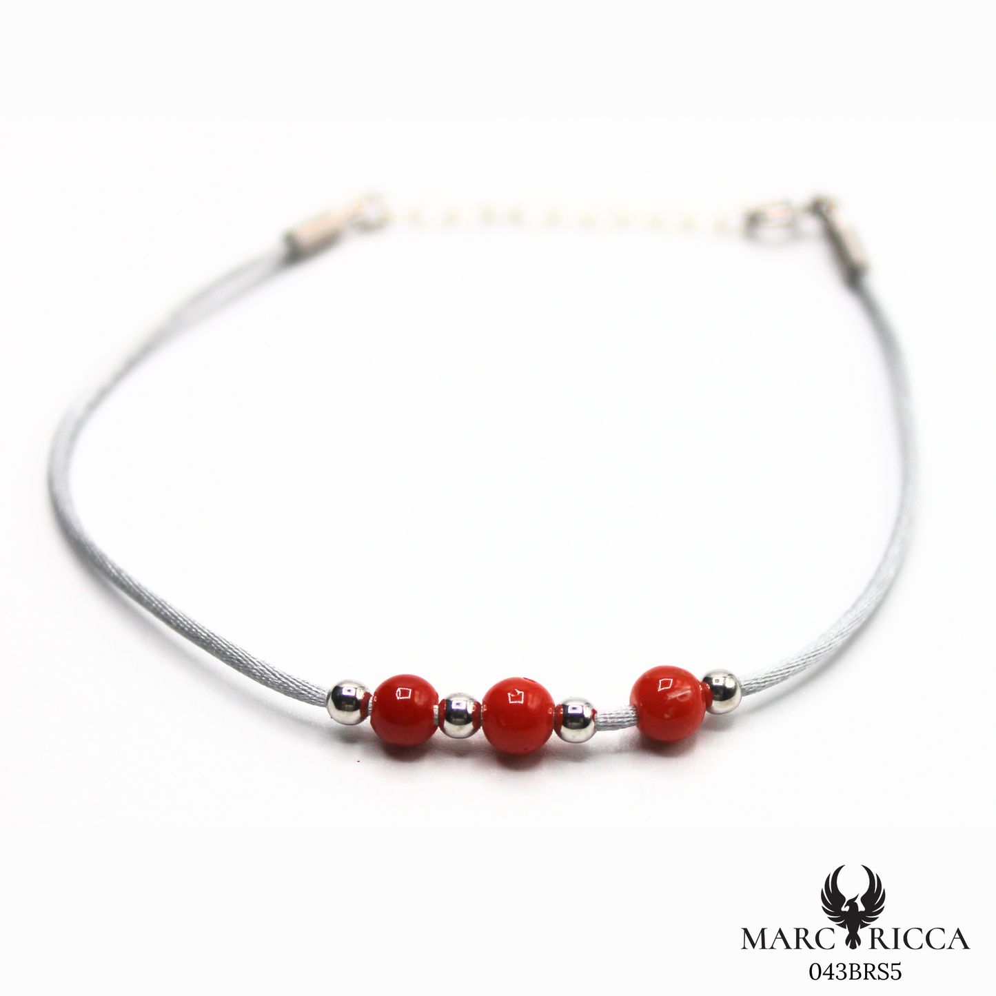 Bracelet Argent Corail Perle & Satin