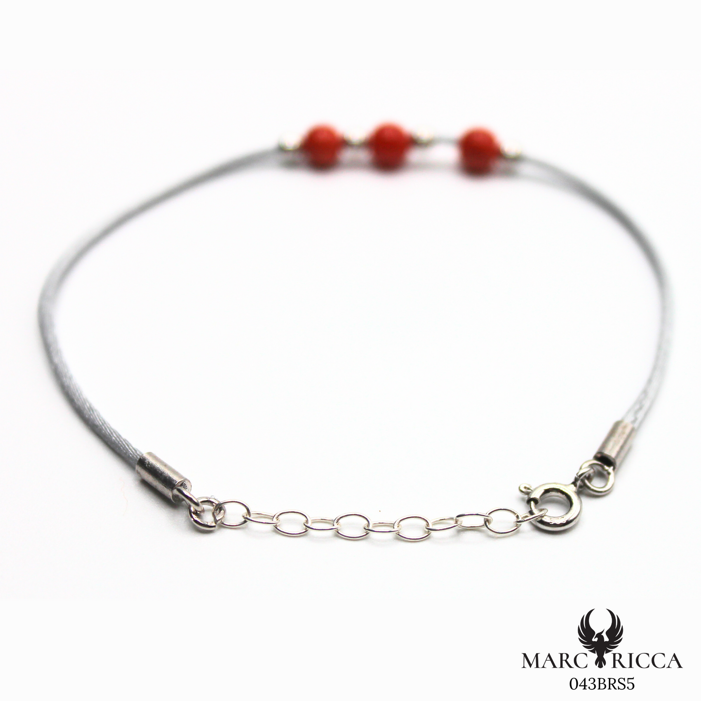 Bracelet Argent Corail Perle & Satin