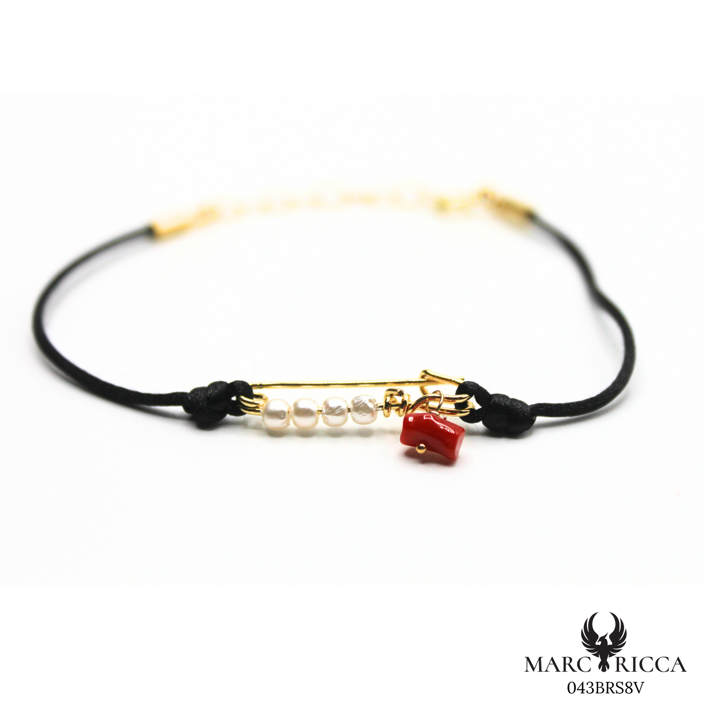 Bracelet Vermeil Corail & Perles Broche