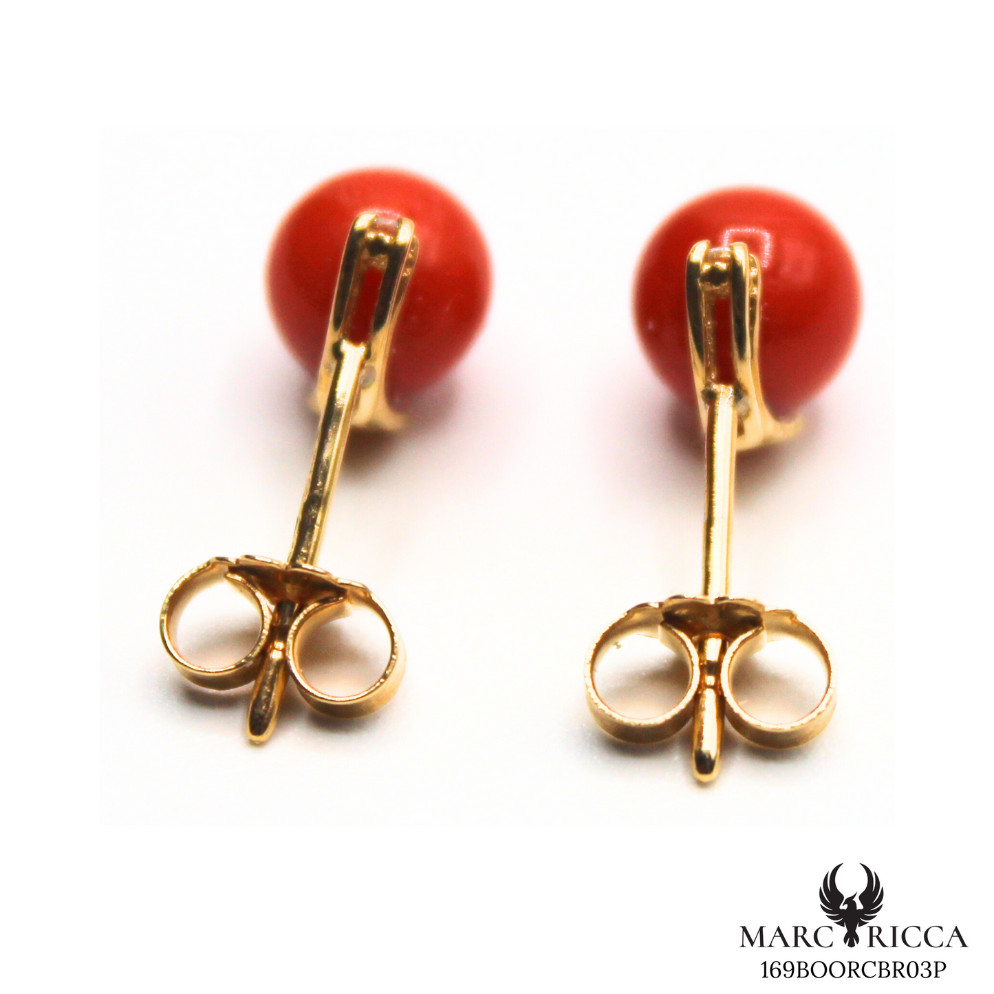 Boucles Or Corail Perle & Brillant
