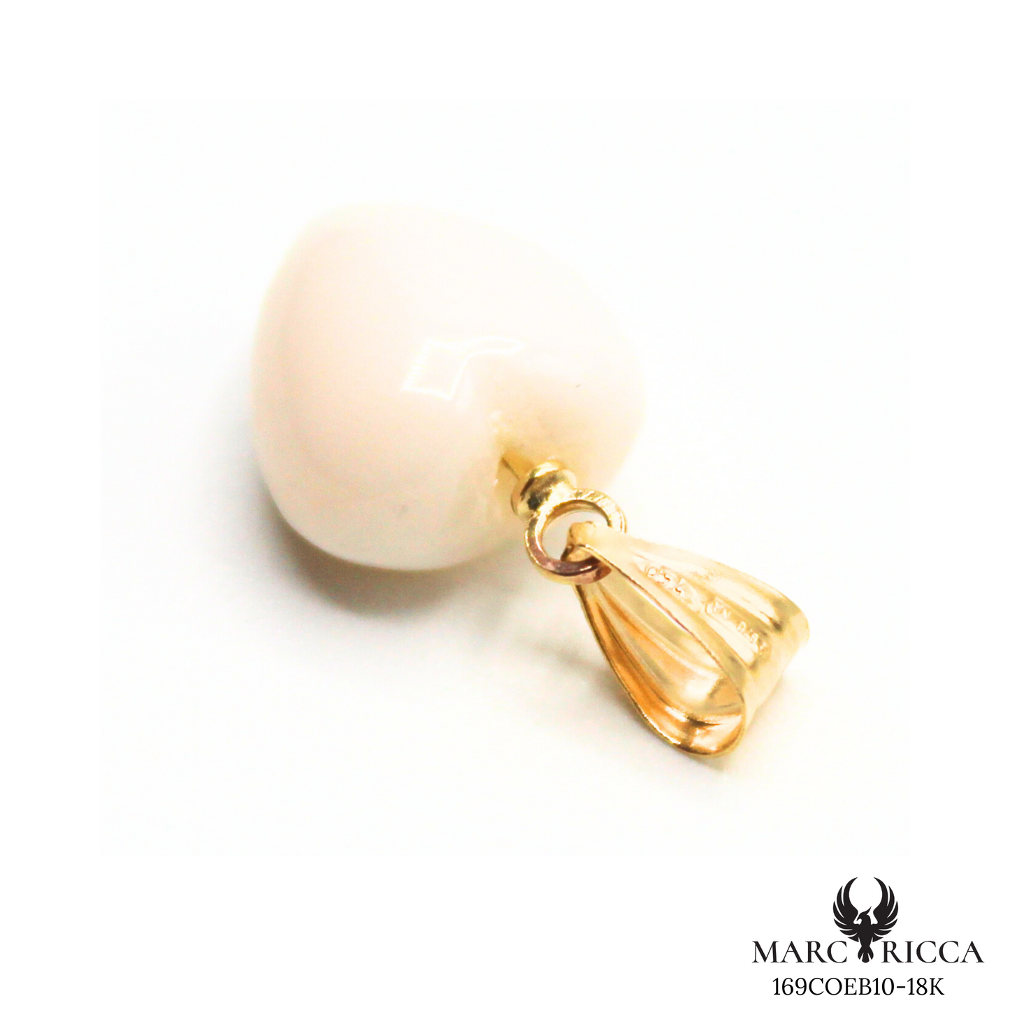 Pendentif Or Corail Blanc Cœur